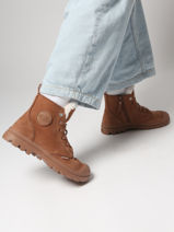 Enkellaarsjes Uit Leder Palladium Bruin women 95982291-vue-porte